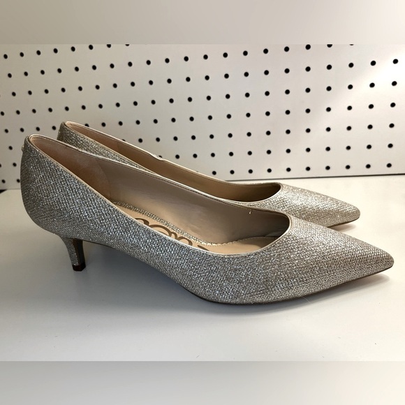 Sam Edelman Dori Kitten Heels Silver Metallic Size 10M - Picture 9 of 16